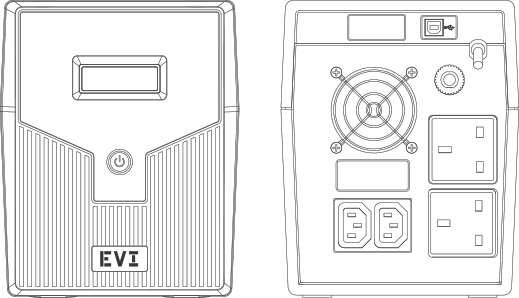 EVI POWER 1600VA UPS 2 YEAR WARRANTY ( 1 YEAR ON BATTERY)