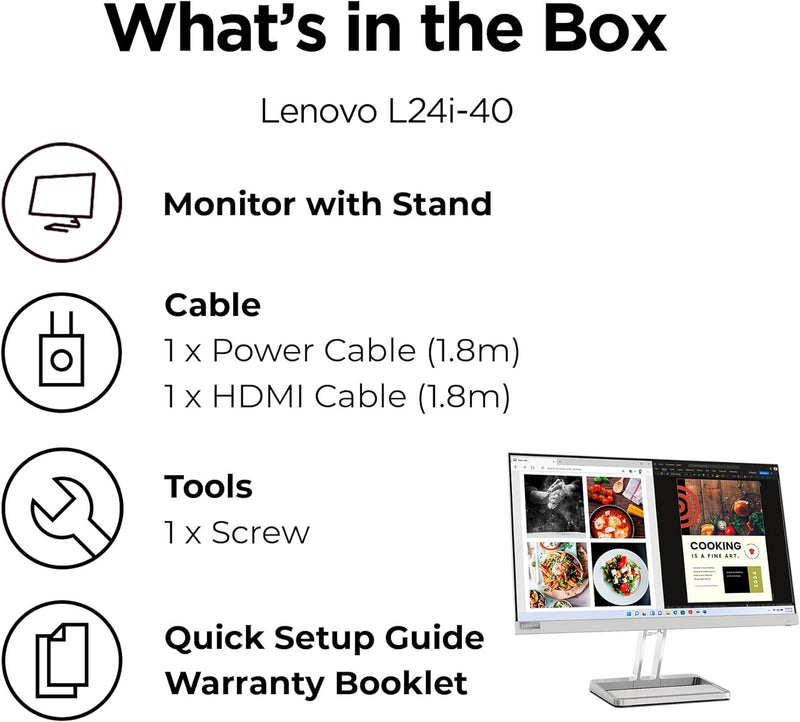 LENOVO L24I-40 23.8INCH FHD MONITOR