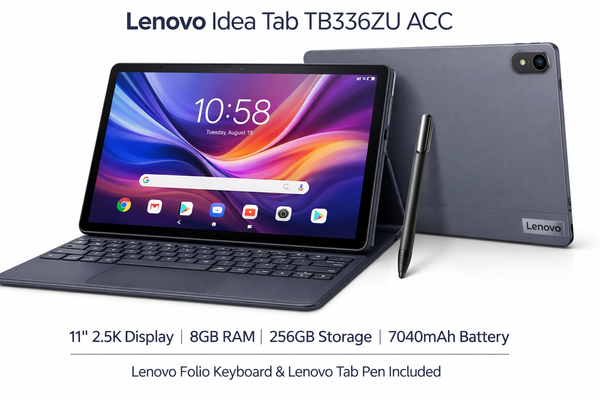 LENOVO IDEA TAB TB336ZU ACC 8G+256GLG-AE-FOLIO CASE & PEN 11IN LUNA GREY 1 YEAR WARRANTY