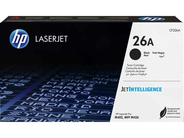 HP 26A BLACK ORIGINAL LASERJET TONER CARTRIDGE, CF226A