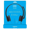 HEADPHONES LOGITECH STEREO HEADSET H151 BLACK (3.5MM JACK)