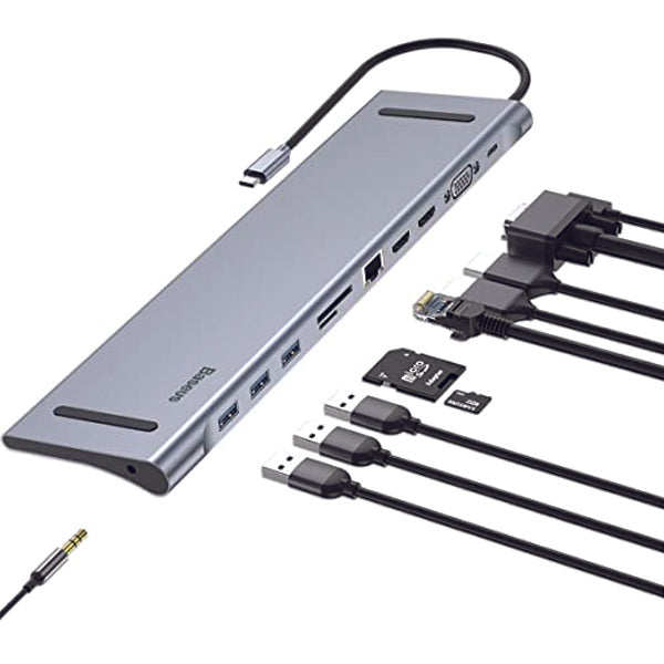 BASEUSE CATSK-GOG 10-IN 1 USB 3.0X3 USBCX1 HDMIX2 SD CARDX1 LAN/VGA/USB C AUDIO OUTPUT